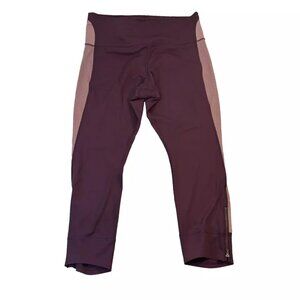 Athleta 2XL Allyson Felix Purple Plum Lavender Yoga Workout Pants Zip Legs